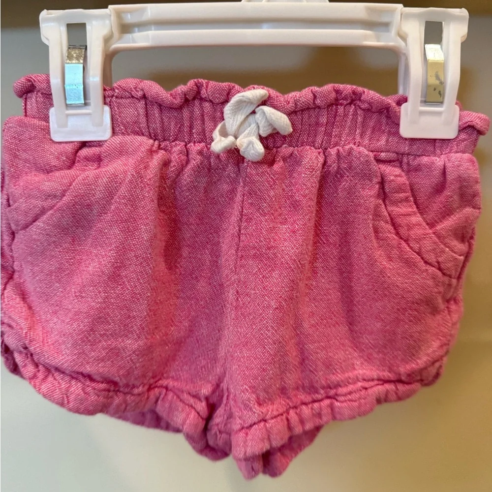 Carter's Old Navy Toddler Girl Ruffle Shirt and Pink Shorts Outfit